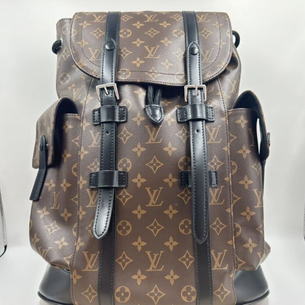 LOUIS VUITTON Monogram Macassar Christopher MM Backpack